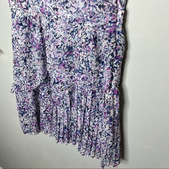 🦋🌙 BANANA REPUBLIC | Purple and White Floral V-Neck Dress - Picture 4 of 9